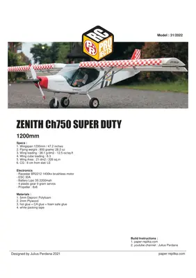 [Paper Replika] Zenith 750 Superduty STOL RC Plane-52纸模网 - 海量纸模型图纸下载