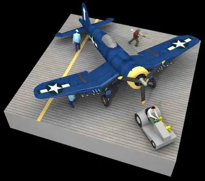 [Peri] F4U-1D Corsair Diorama-52纸模网 - 海量纸模型图纸下载