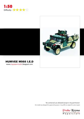 [Prabu Kresna] Humvee M988 I.E.D-52纸模网 - 海量纸模型图纸下载