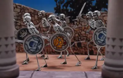 [UHU-02] Jason and the Argonauts - Seven Skeleton Warriors Diorama-52纸模网 - 海量纸模型图纸下载