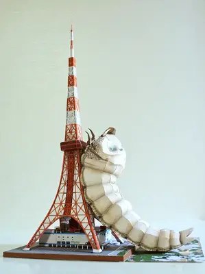[UHU-02] Tokyo Tower with Mothra-52纸模网 - 海量纸模型图纸下载