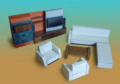 [Best Papermodels] Living room-52纸模网 - 海量纸模型图纸下载