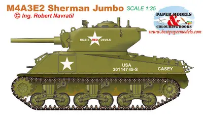 [Best Papermodels] M4A3E2 Sherman Jumbo-52纸模网 - 海量纸模型图纸下载