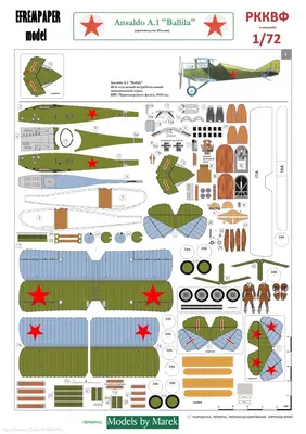 [Model Cardboard] Ansaldo A.1 Ballila(48 OAP ChF, 1928)重涂版-52纸模网 - 海量纸模型图纸下载