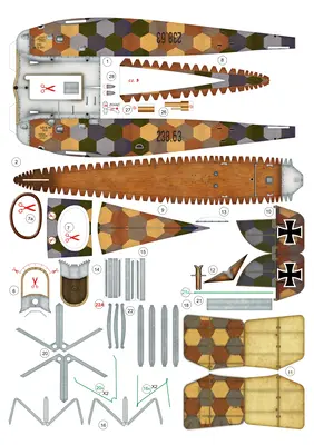 [Model Cardboard] Aviatik Berg D-I series 238重涂版-52纸模网 - 海量纸模型图纸下载