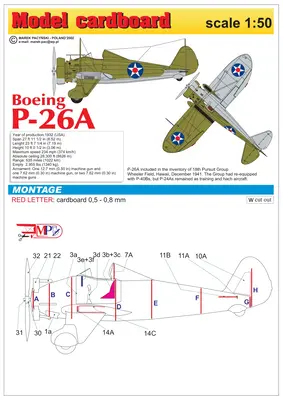 [Model Cardboard] Boeing P-26A-52纸模网 - 海量纸模型图纸下载