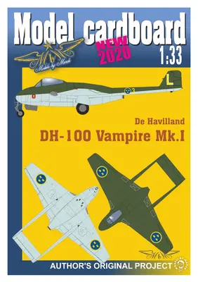 [Model Cardboard] DeHavilland DH-100 Vampire Mk.I-52纸模网 - 海量纸模型图纸下载
