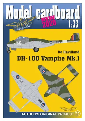 [Model Cardboard] DeHavilland DH-100 Vampire Mk.I重涂版-52纸模网 - 海量纸模型图纸下载