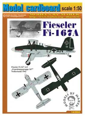 [Model Cardboard] Fieseler Fi-167A-52纸模网 - 海量纸模型图纸下载