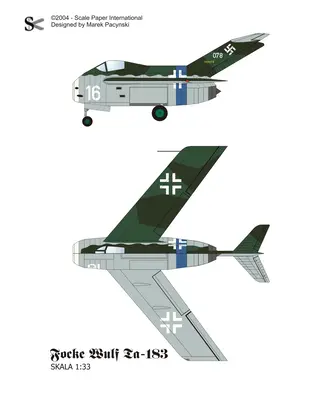 [Model Cardboard] Focke Wulf Ta-183-52纸模网 - 海量纸模型图纸下载