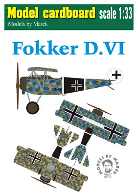 [Model Cardboard] Fokker D.VI 1-33-52纸模网 - 海量纸模型图纸下载