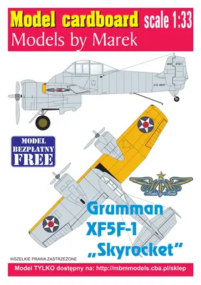 [Model Cardboard] Grumman XF5F-1 Skyrocket-52纸模网 - 海量纸模型图纸下载
