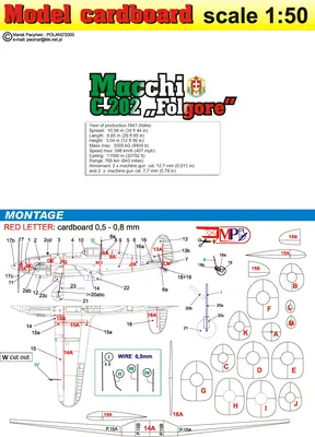 [Model Cardboard] Macchi C.202 Folgore 382Sqd重涂版-52纸模网 - 海量纸模型图纸下载