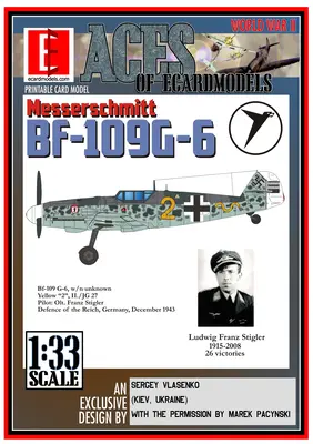 [Model Cardboard] Messerschmitt Bf-109G-6 Yellow 2-52纸模网 - 海量纸模型图纸下载