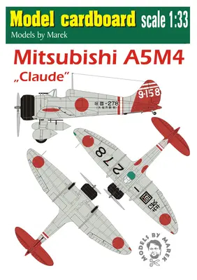 [Model Cardboard] Mitsubishi A5M4 Claude 报国278-52纸模网 - 海量纸模型图纸下载