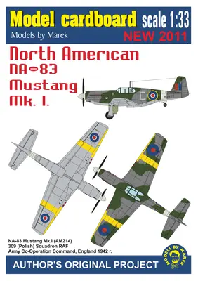 [Model Cardboard] North American NA-83 Mustang Mk.I-52纸模网 - 海量纸模型图纸下载