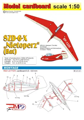[Model Cardboard] SZD-6-X Nietoperz(Bat)-52纸模网 - 海量纸模型图纸下载