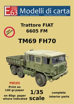[Modelli di Carta] Trattore FIAT 6605 FM TM69 FH70-52纸模网 - 海量纸模型图纸下载