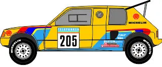 [PreDes] Dakar 1987 - Peugeot 205 T16-52纸模网 - 海量纸模型图纸下载