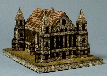[Ray O’Bannon] The Gothic Chapel-52纸模网 - 海量纸模型图纸下载