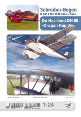 [Schreiber-Bogen 610] De Havilland DH 89 Dragon Rapide-52纸模网 - 海量纸模型图纸下载