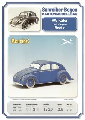 [Schreiber-Bogen 617] VW Kafer Beatle-52纸模网 - 海量纸模型图纸下载