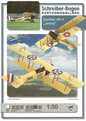 [Schreiber-Bogen 649] Curtiss JN-4 Jenny-52纸模网 - 海量纸模型图纸下载