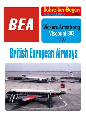 [Schreiber-Bogen 71077] Vickers Armstromg Viscount 803 British European Airways矢量重绘版-52纸模网 - 海量纸模型图纸下载