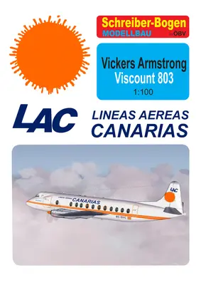 [Schreiber-Bogen 71077] Vickers Armstromg Viscount 803 British LAC矢量重绘版-52纸模网 - 海量纸模型图纸下载