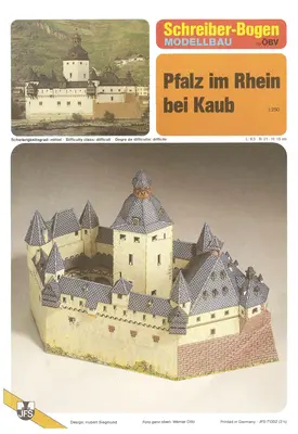 [Schreiber-Bogen 71352] Pfalz im Rhein bei Kaub-52纸模网 - 海量纸模型图纸下载