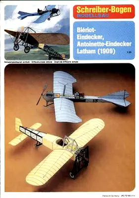 [Schreiber-Bogen 71382] Bleriot & Antoinette Latham-52纸模网 - 海量纸模型图纸下载
