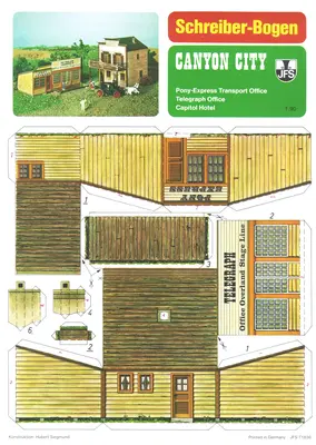 [Schreiber-Bogen 71836] Canyon City - Pony Express, Telegraph & Hotel-52纸模网 - 海量纸模型图纸下载