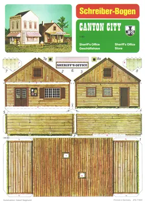 [Schreiber-Bogen 71840] Canyon City - Sheriff's Office & Book Store-52纸模网 - 海量纸模型图纸下载