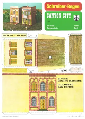 [Schreiber-Bogen 71841] Canyon City - Printer & Bank-52纸模网 - 海量纸模型图纸下载