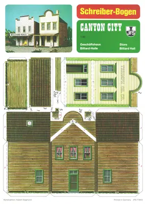 [Schreiber-Bogen 71843] Canyon City - Store & Billard Hall-52纸模网 - 海量纸模型图纸下载