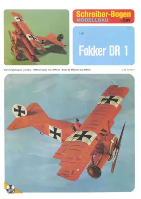 [Schreiber-Bogen 72022] Fokker DR 1-52纸模网 - 海量纸模型图纸下载