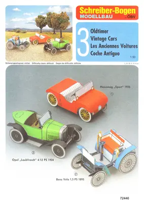 [Schreiber-Bogen 72446] 3 Oldtimer Cars-52纸模网 - 海量纸模型图纸下载