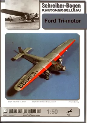 [Schreiber-Bogen 72494] Ford Tri-motor-52纸模网 - 海量纸模型图纸下载