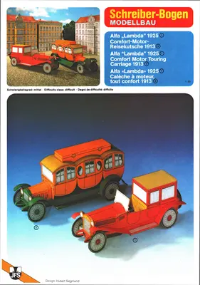 [Schreiber-Bogen] Alfa Lambda 1925, Comfort Motor Carriage 1913-52纸模网 - 海量纸模型图纸下载