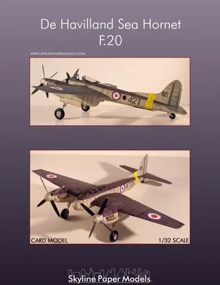 [Skyline Paper Models] De Havilland Sea Hornet F.20-52纸模网 - 海量纸模型图纸下载