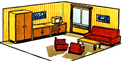 [ABC 1974-03] Living Room-52纸模网 - 海量纸模型图纸下载