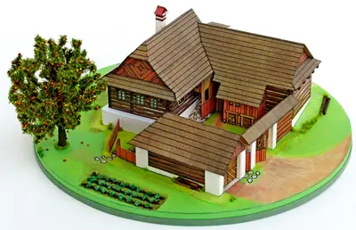 [ABC 1976-16] Farmstead from the Bohemian-Moravian Highlands-52纸模网 - 海量纸模型图纸下载