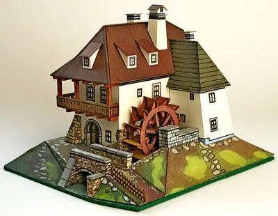 [ABC 1976-24] Water Mill - Model Railway Building-52纸模网 - 海量纸模型图纸下载