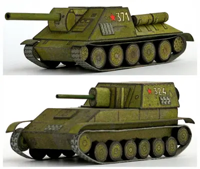 [ABC 1979-08] Self-Propelled Guns SU-76m, SU-85-52纸模网 - 海量纸模型图纸下载