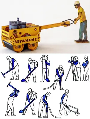 [ABC 1982-12] Dynapac LP 65 + Worker Figures for Construction Machines-52纸模网 - 海量纸模型图纸下载