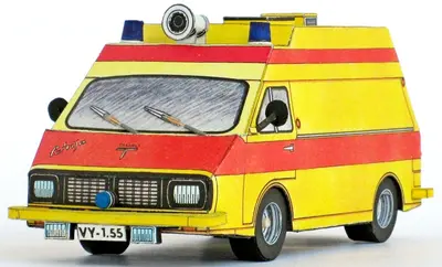 [ABC 1985-12] Ambulance Tamro Latvia RAF-52纸模网 - 海量纸模型图纸下载