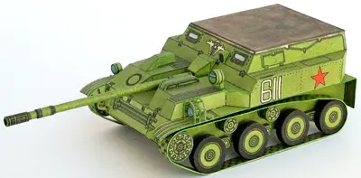 [ABC 1986-04] Self-Propelled Gun ASU-57-52纸模网 - 海量纸模型图纸下载