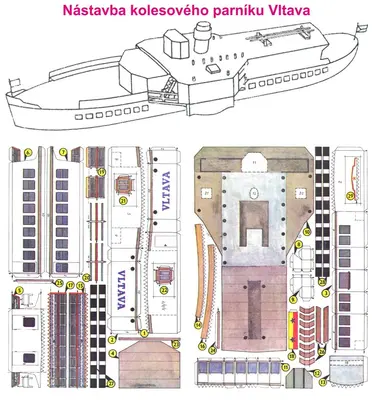[ABC 1987-15] Steamboat Vltava-52纸模网 - 海量纸模型图纸下载