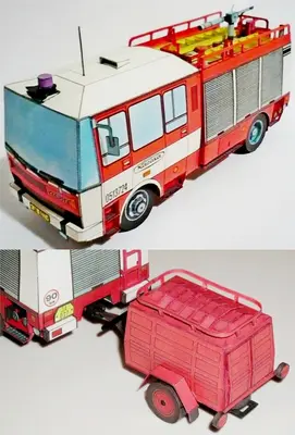 [ABC 1989-11] Fire Truck CAS 25 with Trailer Pump PPS-12-52纸模网 - 海量纸模型图纸下载