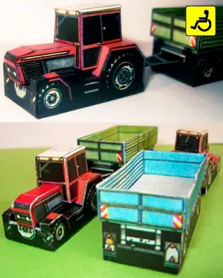 [ABC 1989-19] Zetor 12245 URII with PS2 Trailer-52纸模网 - 海量纸模型图纸下载
